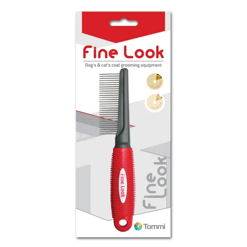 Nakupujte Hned Fine Look red image - hřeben středně hustý