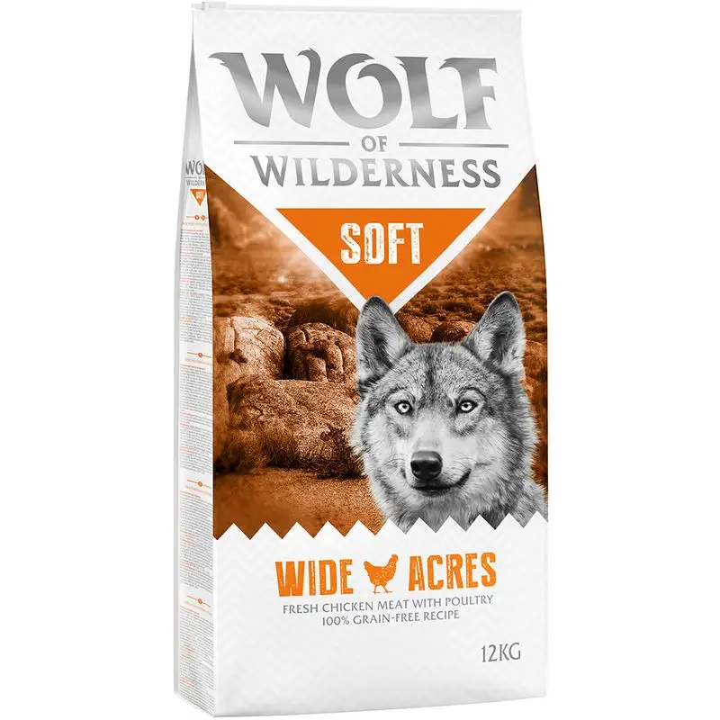Autentický Wolf of Wilderness Adult "Soft - Wide Acres" - kuřecí