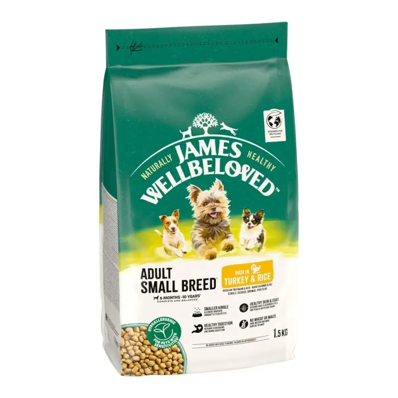 James Wellbeloved Adult Small Breed Dog Hypoallergenic krůtí a rýže Expresní Doručení