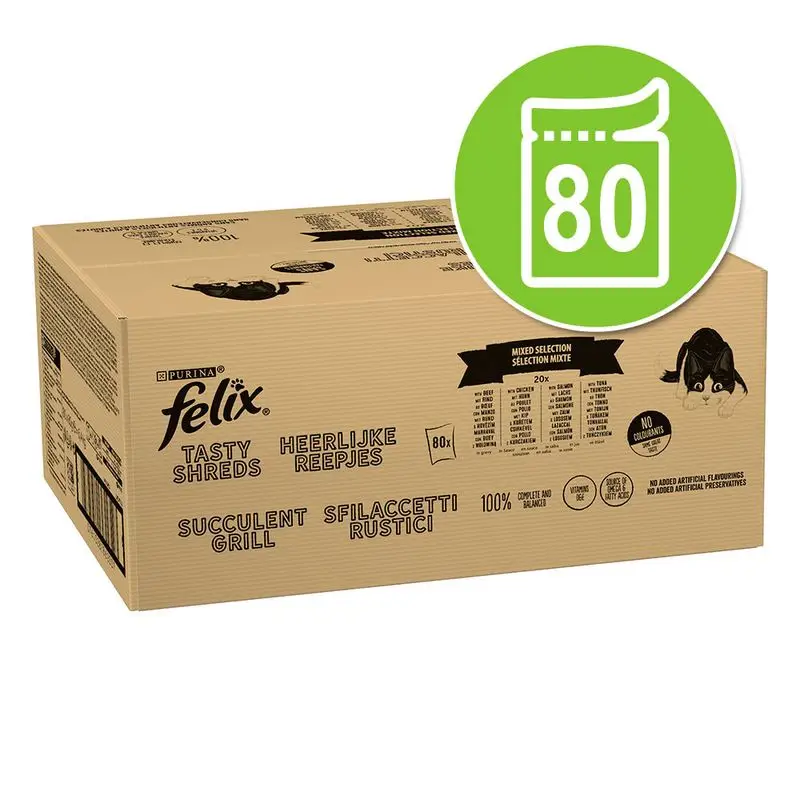 Jumbopack Felix Tasty Shreds kapsičky 80 x 80 g Časově Omezené