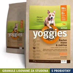 Levný Yoggies granule Active Kachna a zvěřina 15 kg+ Dáreček k objednávce