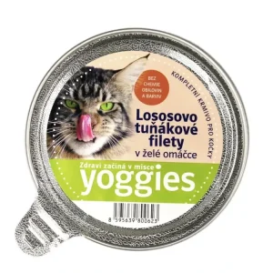 Jen Po Omezenou Doba 85 g Yoggies mističky pro kočky s lososem a tuňákem v lahodné želé omáčce