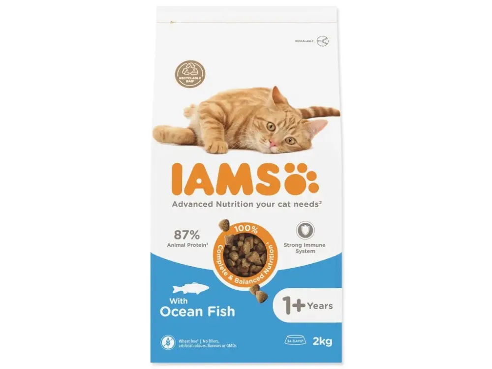 Krmivo IAMS Cat Adult Ocean Fish 2kg Levný