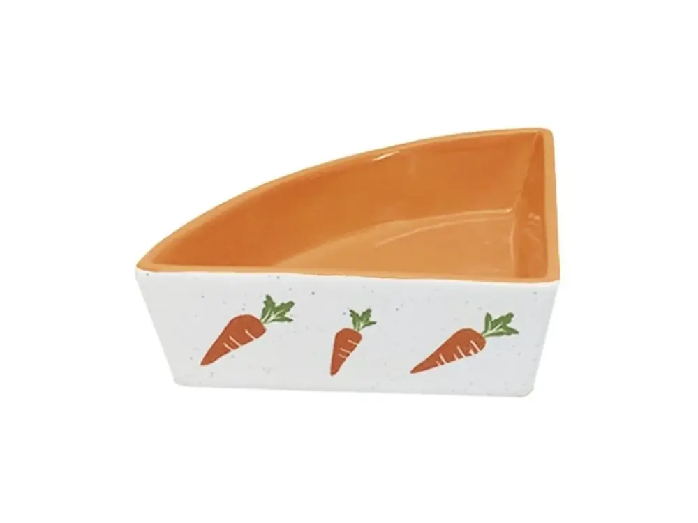 Nobby rohová keramická miska pro hlodavce oranžovo-bílá 12 x 12 x 5 cm / 0,25 l Nakupujte Hned