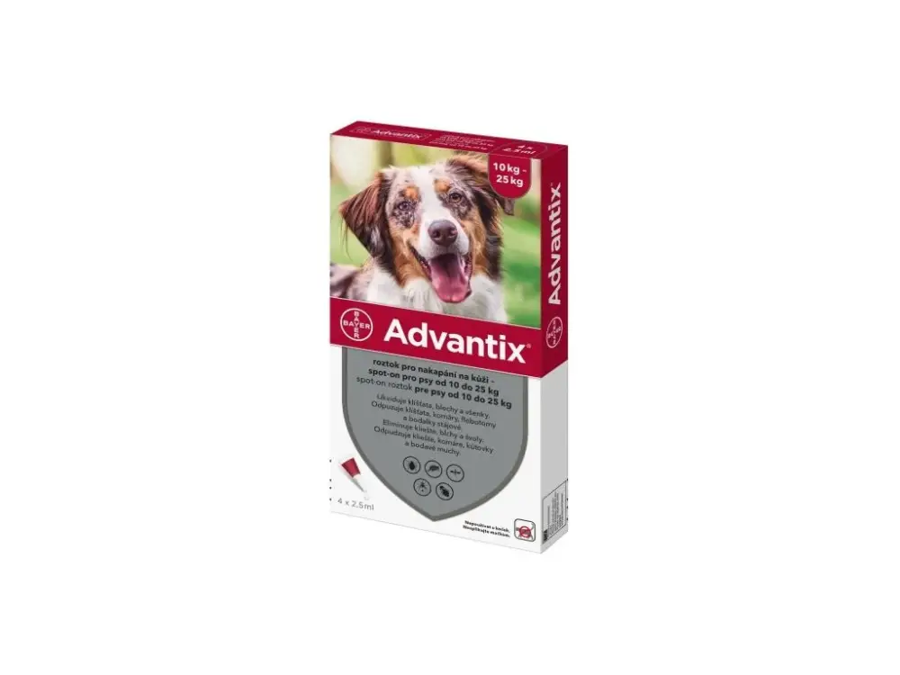 Finální Výprodej Advantix Spot On 1x2,5ml pro psy 10-25kg (1 pipeta)