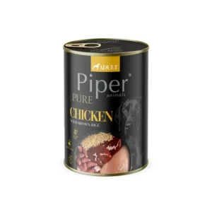 NEW PIPER PURE kuře s hnědou rýží, konzerva pro psy, 400 g Víkendová Akce
