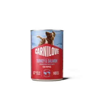 CARNILOVE Dog CAN Paté Made with Turkey & Salmon for Puppies 400g Originální