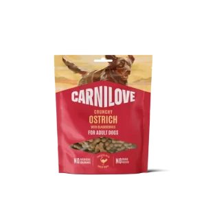 Super Cena CARNILOVE Dog CRUNCHY Snack Ostrich with Blackberries 200 g