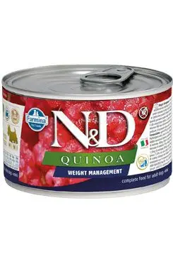 N&D DOG QUINOA Ad. Weight Mngmnt Lamb & Brocolli 140g Sezónní Sleva