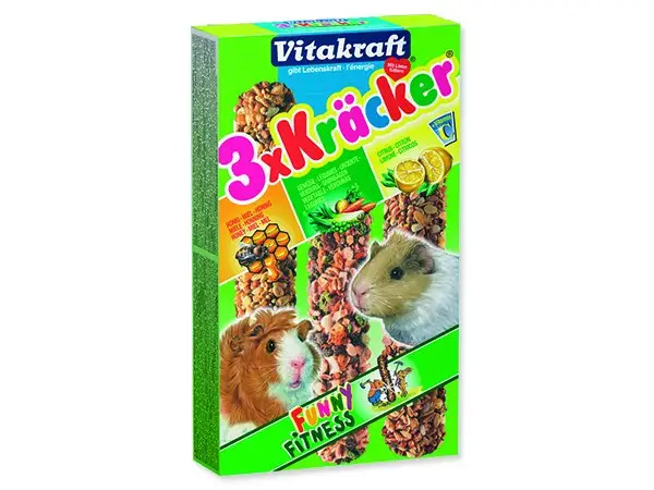Vitakraft Rodent Guinea pig Kräcker honey/veg/citr 3ks Speciální Cena