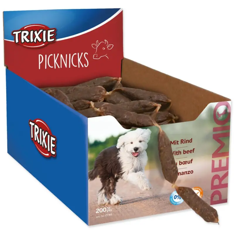 Trixie Premio PICKNIKS klobásky hovězí maso 8g/200ks Nízká Cena