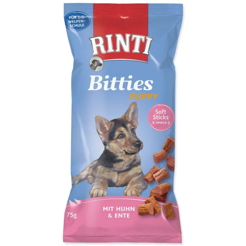 Ověřený Pochoutka RINTI Extra Bitties Puppy kuře + kachna 75g