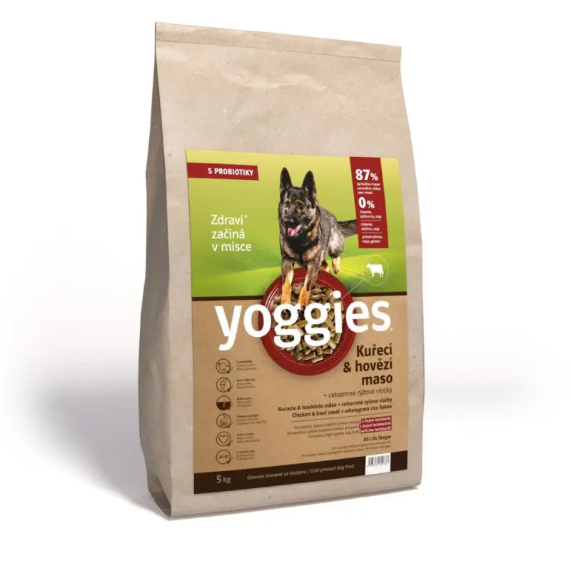 Koupit Online Yoggies s kuřecím a hovězím masem 5kg+ dárek Kostičky masové 10ks