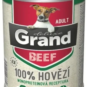 Autentický GRAND deluxe konz.pes 100% hovězí 820g