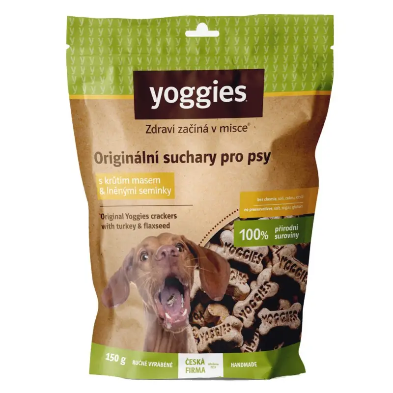 Yoggies Suchary s krůtím masem a lněným semínkem 150 g Víkendová Akce