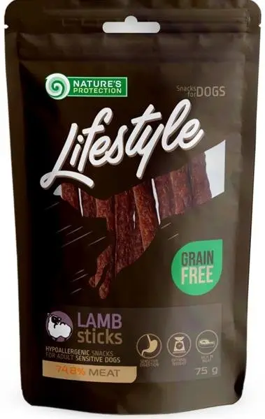 Výhodná Nabídka Natures Protection Dog snack Lifestyle jehněčí tyčinky 75 g