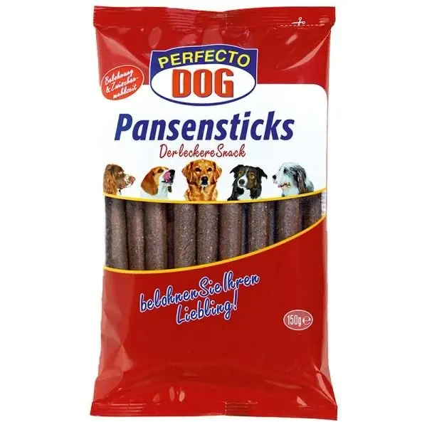 Akce Perfecto Dog Tyčinky s hovězím bachorem (16ks/150g)