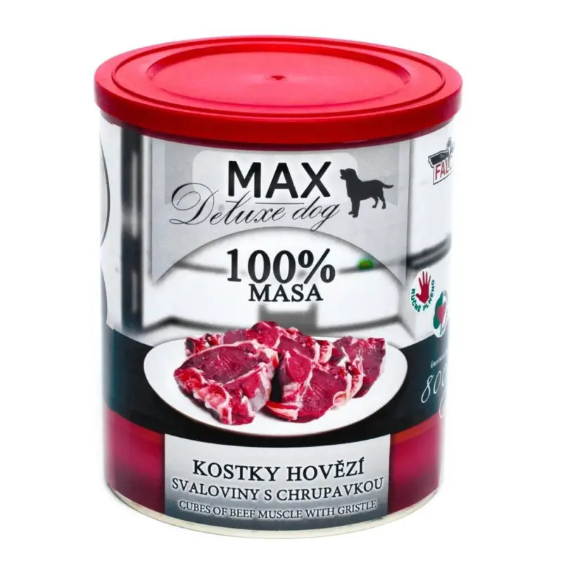 MAX deluxe kostky hovězí svaloviny s chrupavkou 800g Vysoce Kvalitní