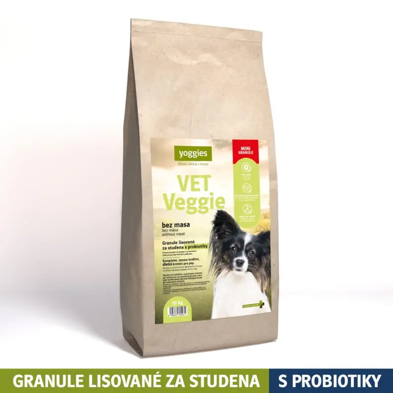 Aktuální Yoggies VET Veggie MINIGRANULE 10kg+ dárek Kostičky masové 20ks