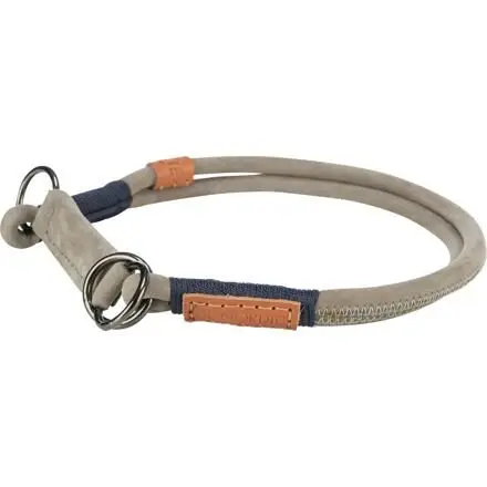 BE NORDIC kulatý polostahovací kožený obojek, L: 50 cm/10 mm, šedá Originální