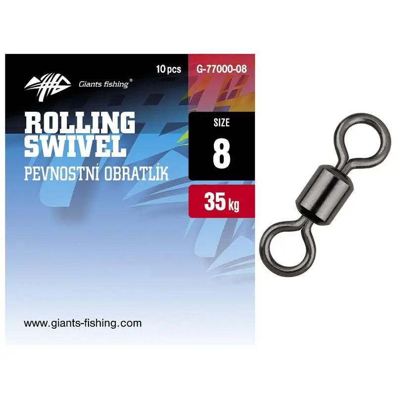 Akční Cena Giants fishing Pevnostní obratlík Rolling Swivel 10ks vel.04 (43kg)