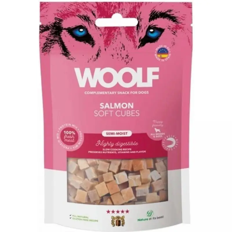 WOOLF pochoutka Soft Cubes Salmon 100g Jen Po Omezenou Doba