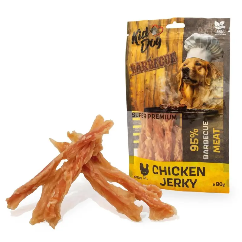 Ověřený KIDDOG SUPER PREMIUM kuřecí prsa Barbecue, kroucené proužky 80 g