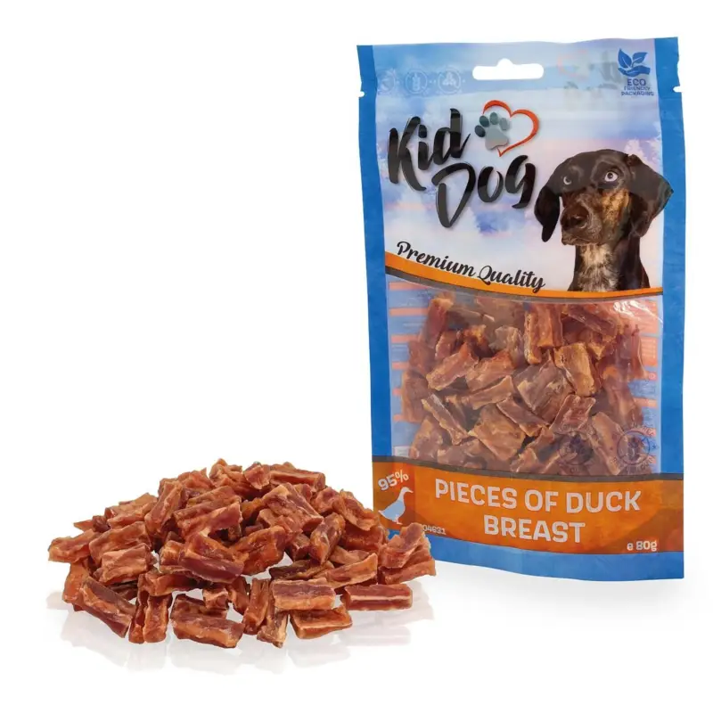 Novinka KIDDOG kachní prsa kousky 80 g