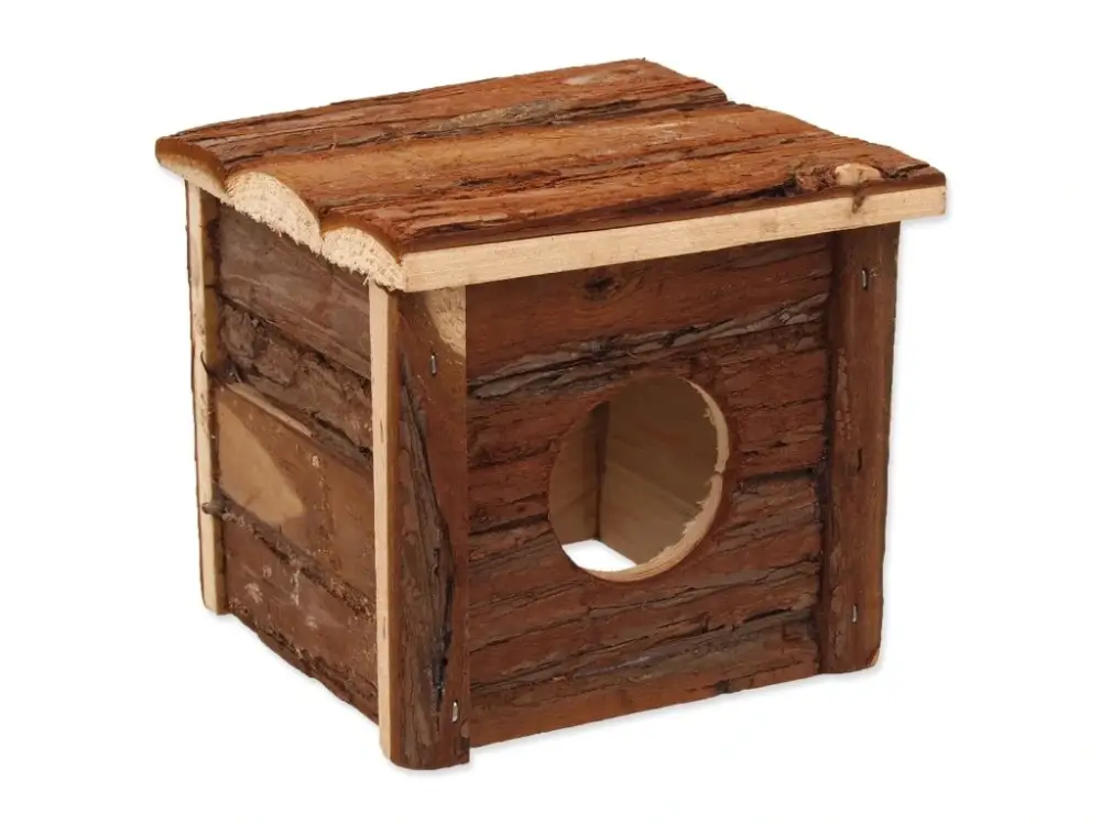 Aktuální Domek Small Animals dřevěný s kůrou 15,5x15,5x14cm