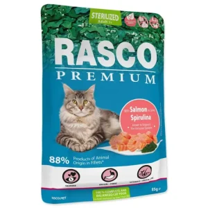 Vrácení Zdarma Kapsička Rasco Premium Sterilized losos se spirulinou 85g