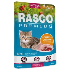 Kapsička Rasco Premium Kitten krůta s brusinkou 85g Novinka