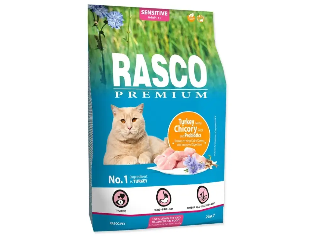 Krmivo Rasco Premium Sensitive krůta s kořenem čekanky a probiotiky 2kg Výprodej