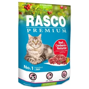 Jen Po Omezenou Doba Krmivo Rasco Premium Sterilized hovězí s brusinkou a lichořeřišnicí 0,4kg