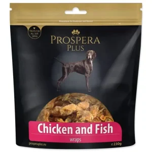 Pochoutka Prospera Plus kuřetem obalené rybičky 230g Must-Have