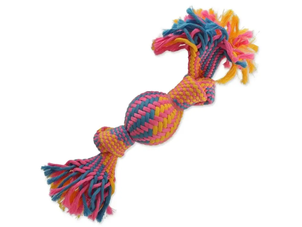 Hračka Dog Fantasy přethovadlo s míčkem barevný vzor 2, knoty 40cm Ihned K Objednání