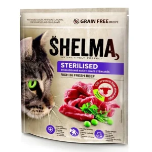 Cenově Výhodný SHELMA Cat Sterilised Beef GF 750 g