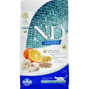 Výhodná Nabídka N&D OCEAN CAT LG Adult Codfish & Orange 1,5kg