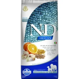 Levný N&D OCEAN DOG LG Adult M/L Codfish & Orange 12kg