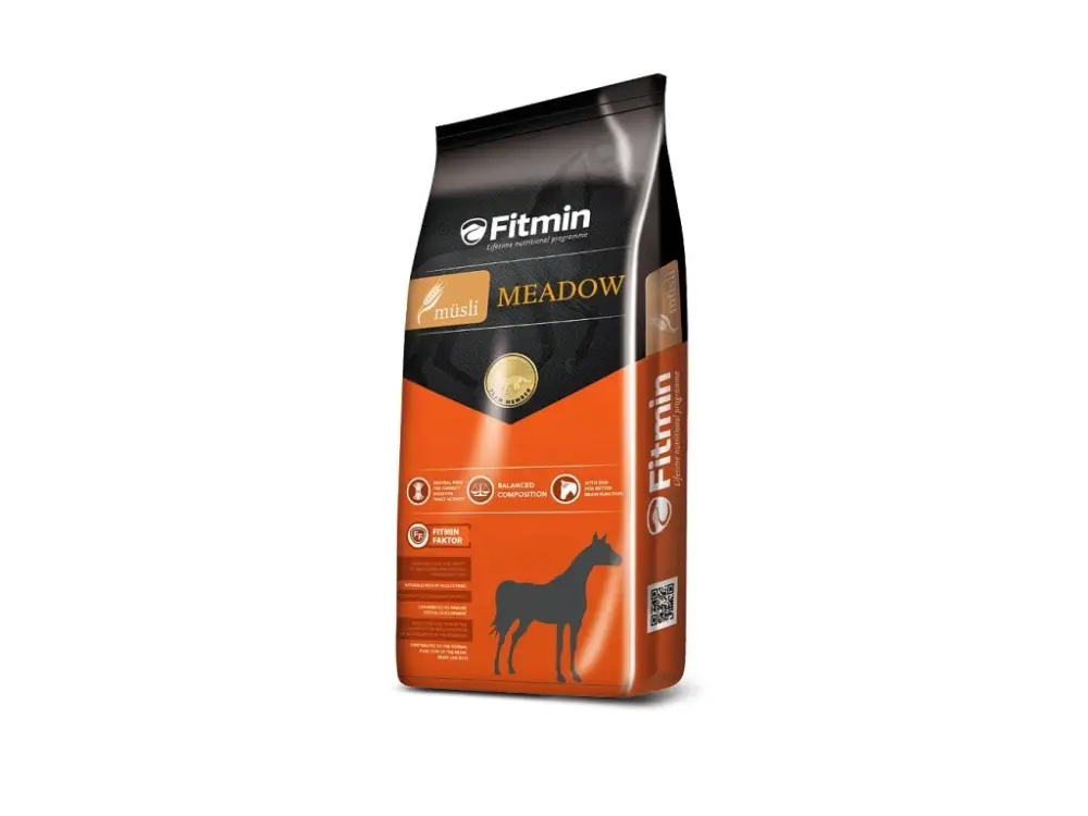 Ověřený Fitmin Müsli meadow doplňkové krmivo pro koně 20 kg