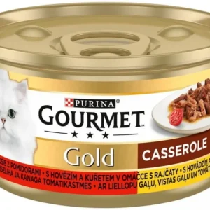 Vysoce Kvalitní Gourmet Gold konz. kočka pašt.hov.a kuře v rajč.om.85g