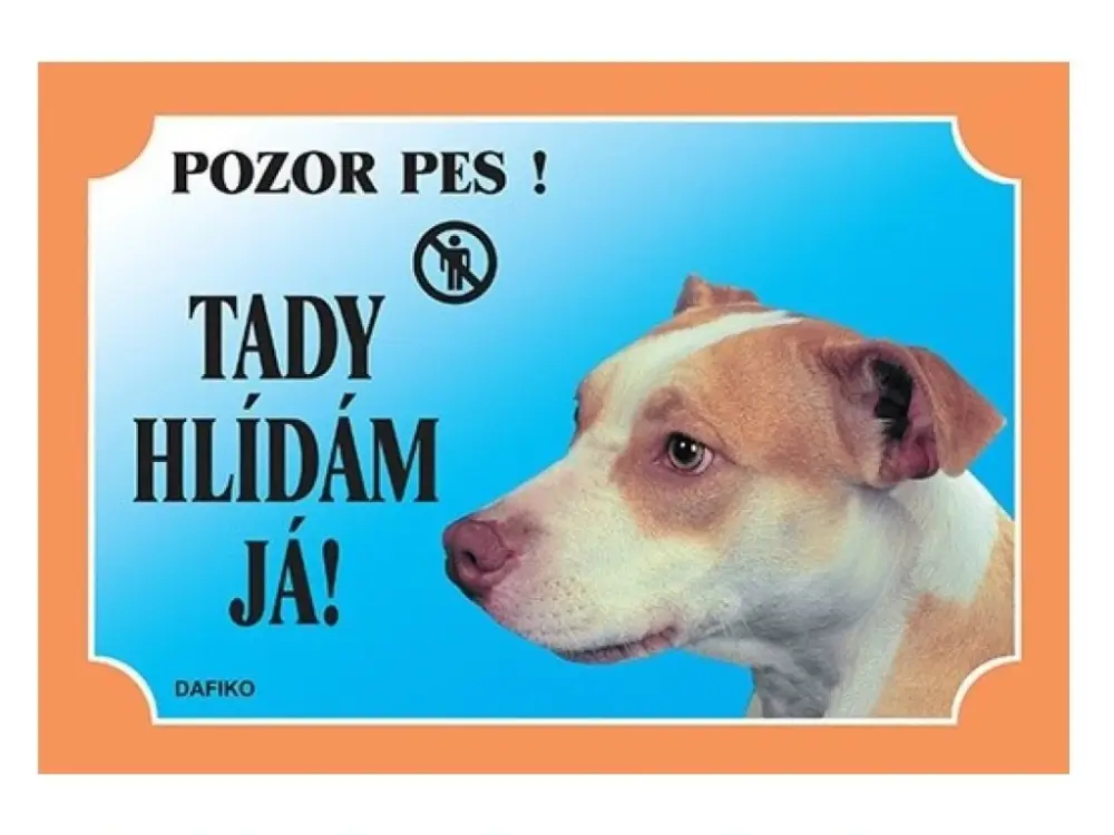 Cedulka Dafiko PITBULTERIÉR Novinka