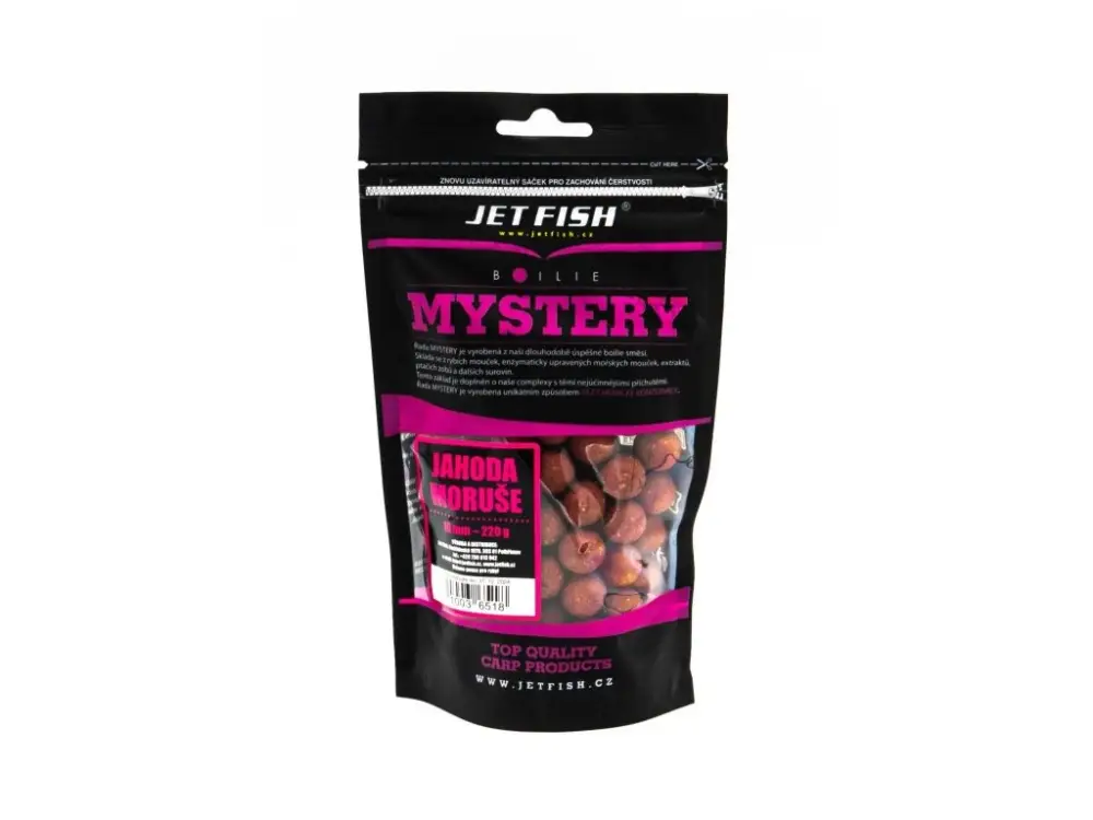 Nejprodávanější Jet Fish Mystery boilie JAHODA MORUŠE 16mm 220g