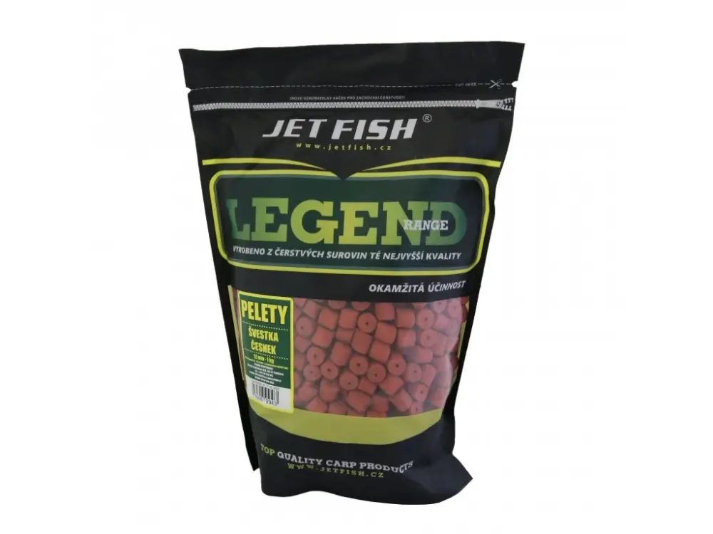 Jet Fish Legend Range Pelety ŠVESTKA ČESNEK 12mm 1kg Nakupujte Hned