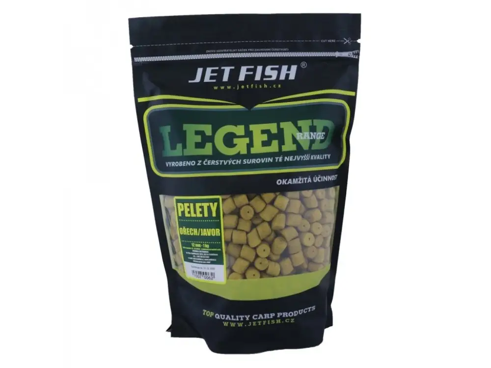 Jet Fish Legend Range Pelety OŘECH JAVOR 12mm 1kg Cenová Bomba
