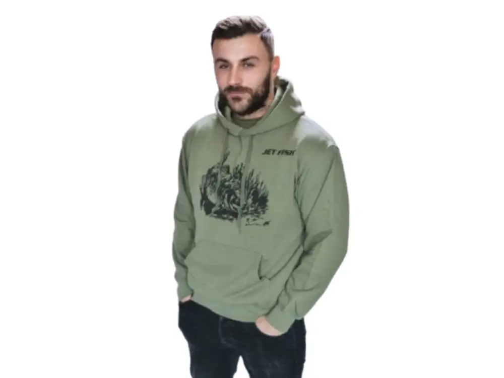 Jet Fish Zelená mikina s černý logem vel. XL Nejprodávanější