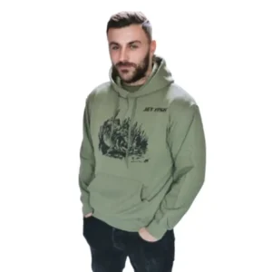 Jet Fish Zelená mikina s černý logem vel. M Expresní Doručení