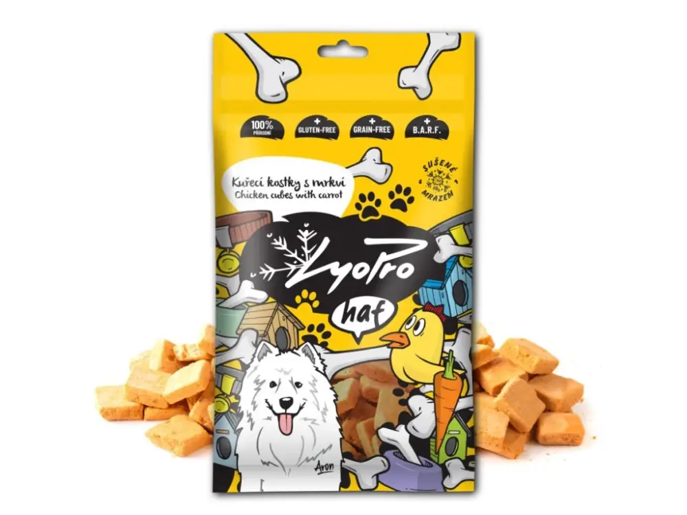 Lyopro Dog poch. mrazem sušené Kuř. kostky s mrkví 50g Cenově Výhodný