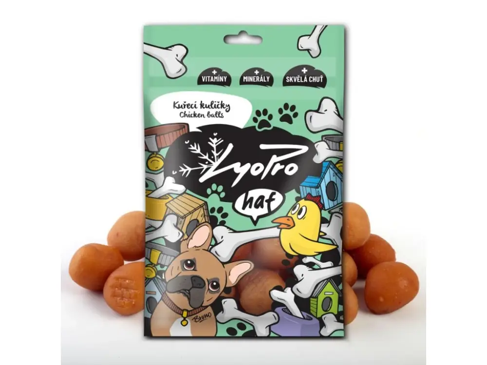 Objednat Nyní Lyopro Dog poch. sušené Kuřecí kuličky 70g