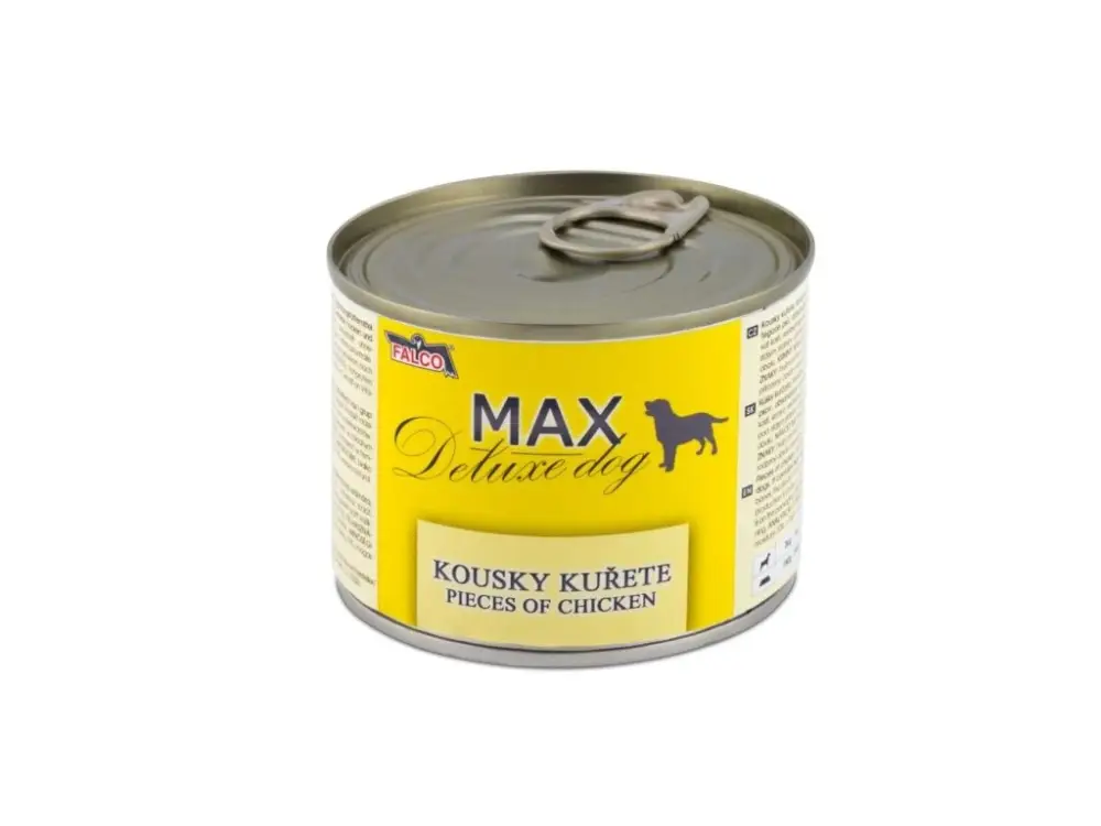 MAX Deluxe Dog kousky kuřete, konzerva 200 g Sezónní Sleva