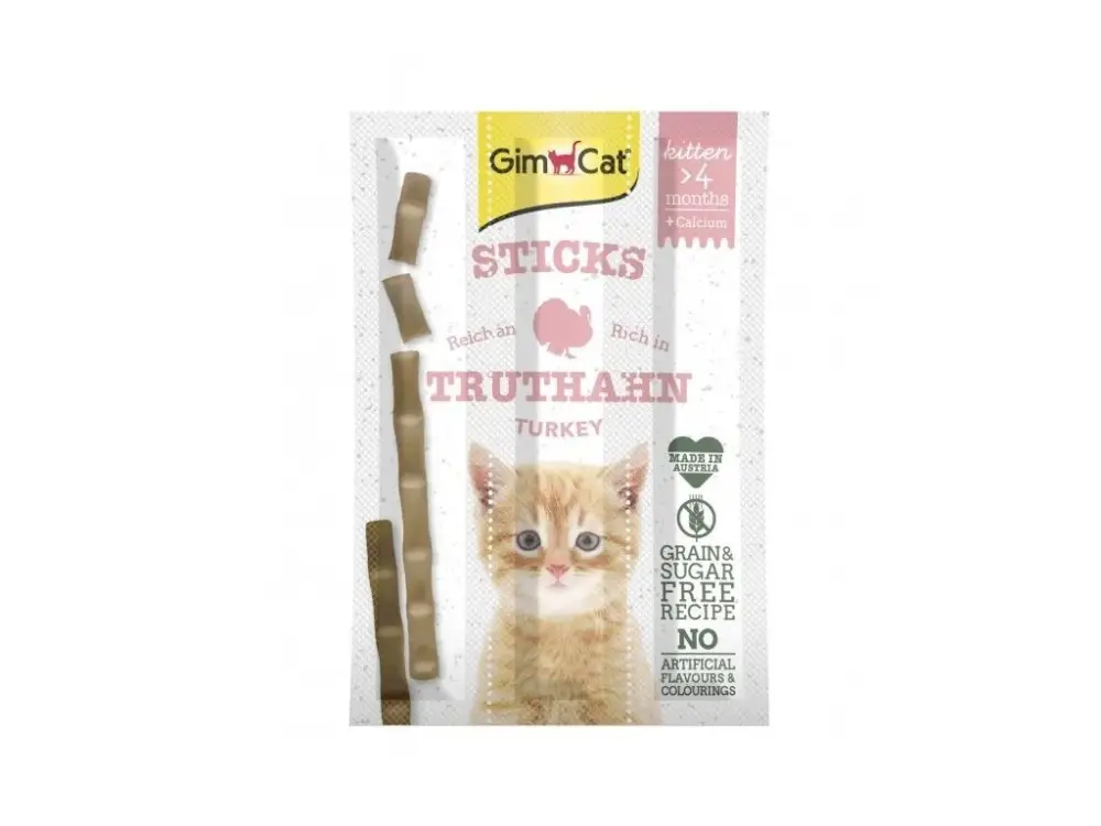 Akční Nabídka GimCat Sticks Kitten krocan&calcium 3ks